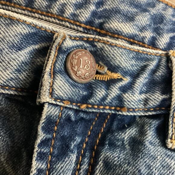 R13 Bowie Fringe Jasper Blue Jeans 100% Cotton Slim Straight 26 $495 - Picture 8 of 12